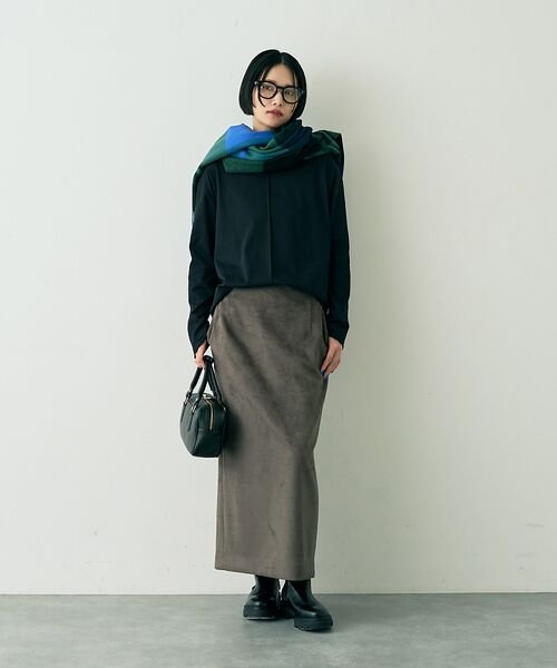 Rouge vif la cle / ルージュ・ヴィフ ラクレ ロング・マキシ丈スカート | フェイクスウェードストレッチタイトスカート/ナロースカート | 詳細5