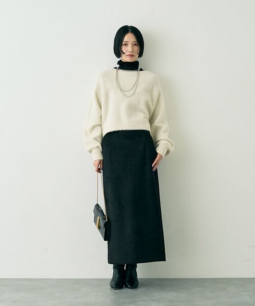 Rouge vif la cle / ルージュ・ヴィフ ラクレ ロング・マキシ丈スカート | フェイクスウェードストレッチタイトスカート/ナロースカート | 詳細6