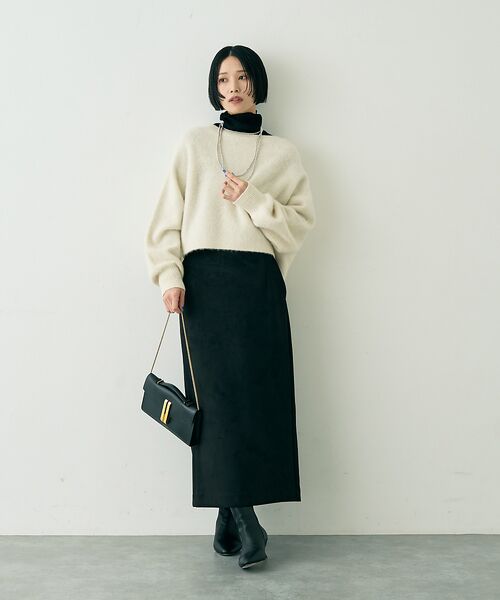 Rouge vif la cle / ルージュ・ヴィフ ラクレ ロング・マキシ丈スカート | フェイクスウェードストレッチタイトスカート/ナロースカート | 詳細7