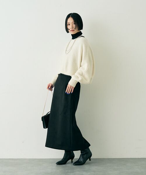 Rouge vif la cle / ルージュ・ヴィフ ラクレ ロング・マキシ丈スカート | フェイクスウェードストレッチタイトスカート/ナロースカート | 詳細8