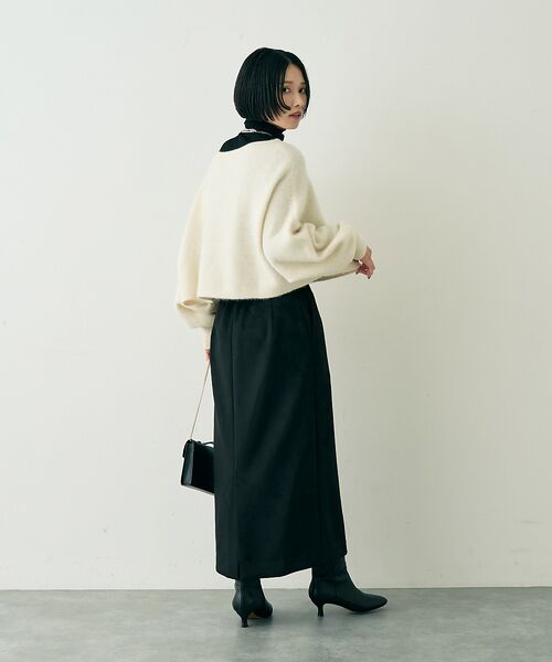 Rouge vif la cle / ルージュ・ヴィフ ラクレ ロング・マキシ丈スカート | フェイクスウェードストレッチタイトスカート/ナロースカート | 詳細9