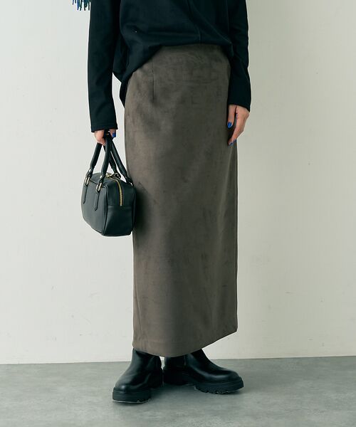 Rouge vif la cle / ルージュ・ヴィフ ラクレ ロング・マキシ丈スカート | フェイクスウェードストレッチタイトスカート/ナロースカート | 詳細20