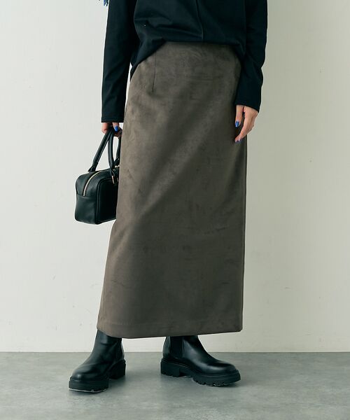 Rouge vif la cle / ルージュ・ヴィフ ラクレ ロング・マキシ丈スカート | フェイクスウェードストレッチタイトスカート/ナロースカート | 詳細21