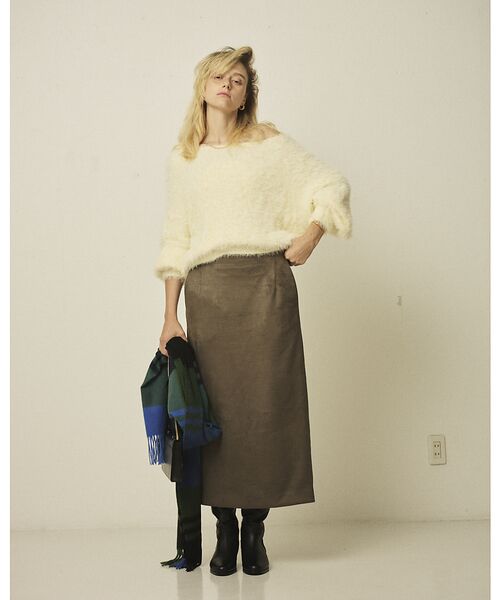 Rouge vif la cle / ルージュ・ヴィフ ラクレ ロング・マキシ丈スカート | フェイクスウェードストレッチタイトスカート/ナロースカート | 詳細24