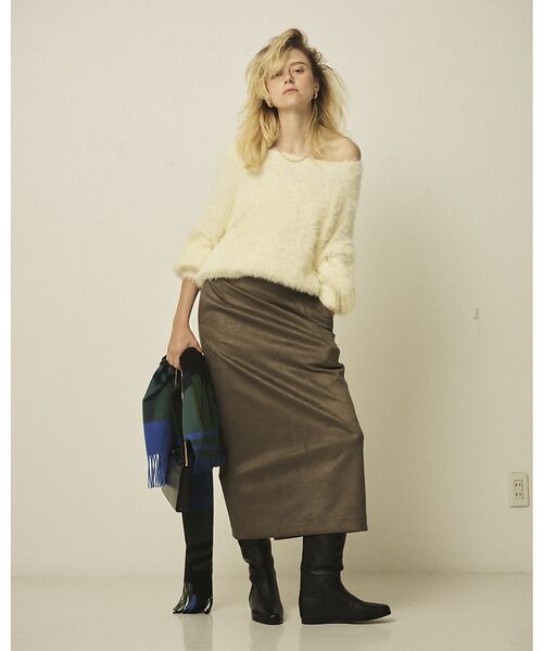 Rouge vif la cle / ルージュ・ヴィフ ラクレ ロング・マキシ丈スカート | フェイクスウェードストレッチタイトスカート/ナロースカート | 詳細25