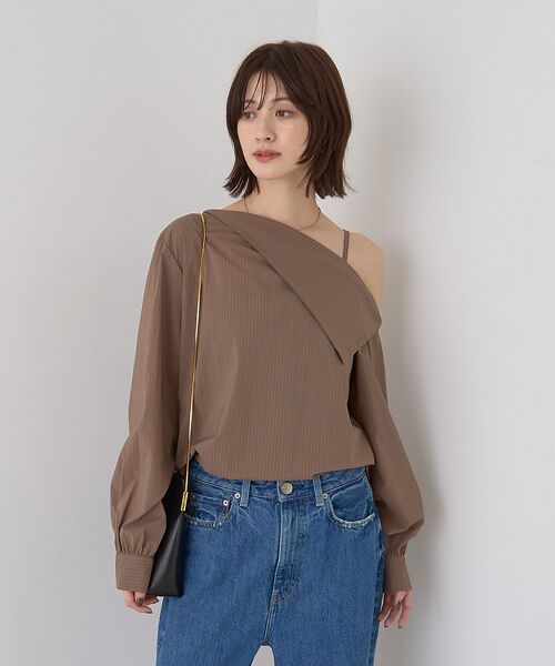 Rouge vif la cle / ルージュ・ヴィフ ラクレ シャツ・ブラウス | 【新色登場】【一部店舗限定】アシメオフショルブラウス ストライプ | 詳細1