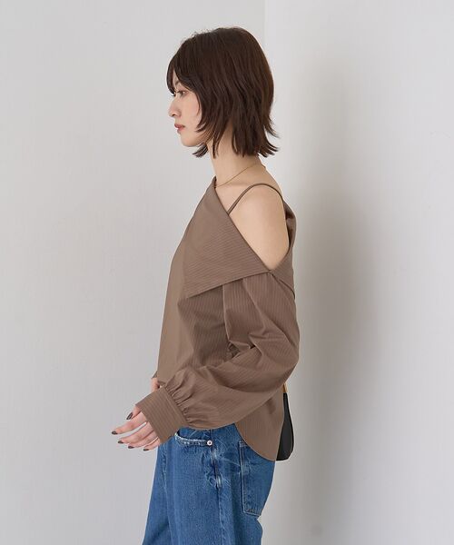 Rouge vif la cle / ルージュ・ヴィフ ラクレ シャツ・ブラウス | 【新色登場】【一部店舗限定】アシメオフショルブラウス ストライプ | 詳細4