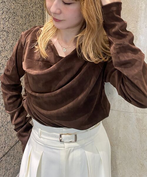 Rouge vif la cle / ルージュ・ヴィフ ラクレ Tシャツ | 【一部店舗限定】シアーベロアドレーププルオーバー | 詳細1