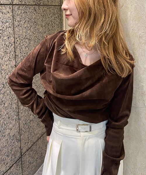 Rouge vif la cle / ルージュ・ヴィフ ラクレ Tシャツ | 【一部店舗限定】シアーベロアドレーププルオーバー | 詳細2