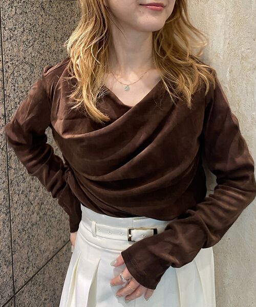 Rouge vif la cle / ルージュ・ヴィフ ラクレ Tシャツ | 【一部店舗限定】シアーベロアドレーププルオーバー | 詳細3