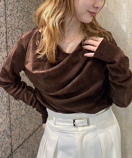 Rouge vif la cle / ルージュ・ヴィフ ラクレ Tシャツ | 【一部店舗限定】シアーベロアドレーププルオーバー | 詳細4