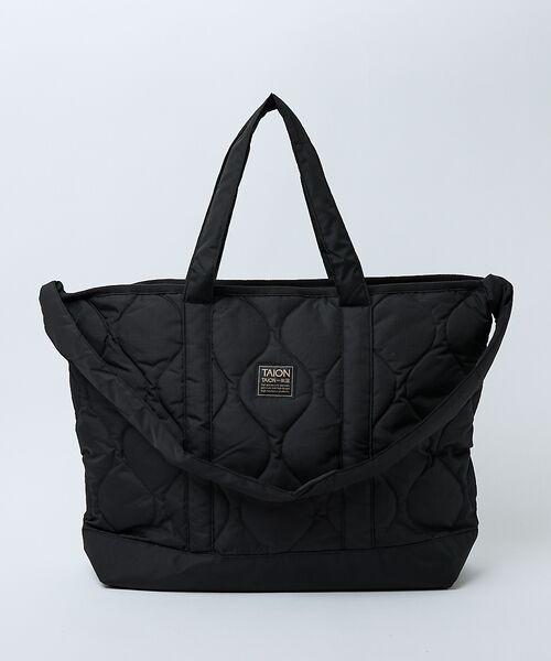 Rouge vif la cle/ルージュ・ヴィフ ラクレ 【TAION / タイオン】ミリタリー ジップ ダウントートバッグM / 大容量 ブラック F Rouge vif la cle/ルージュ・ヴィフ ラクレ 【TAION / タイオン】ミリタリー ジップ ダウントートバッグM / 大容量 ブラック F