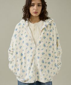 Rouge vif la cle / ルージュ・ヴィフ ラクレ パーカー | 【JEMORGAN / ジェーイーモーガン】フリース花柄フルジップパーカー/JF