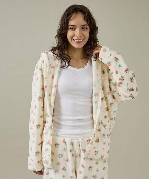 Rouge vif la cle / ルージュ・ヴィフ ラクレ パーカー | 【JEMORGAN / ジェーイーモーガン】フリース花柄フルジップパーカー/JF | 詳細1