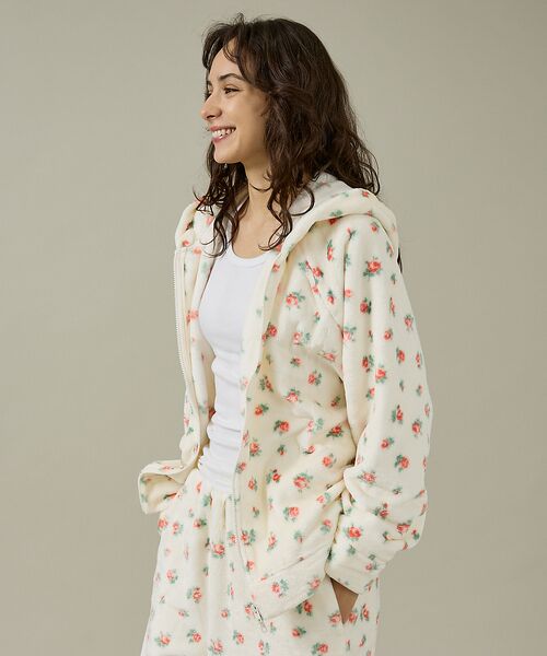 Rouge vif la cle / ルージュ・ヴィフ ラクレ パーカー | 【JEMORGAN / ジェーイーモーガン】フリース花柄フルジップパーカー/JF | 詳細4