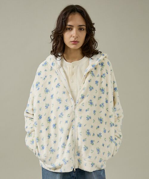 Rouge vif la cle / ルージュ・ヴィフ ラクレ パーカー | 【JEMORGAN / ジェーイーモーガン】フリース花柄フルジップパーカー/JF | 詳細16