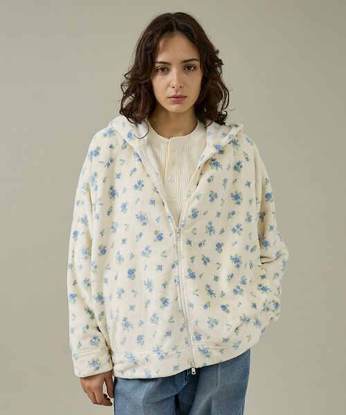 Rouge vif la cle / ルージュ・ヴィフ ラクレ パーカー | 【JEMORGAN / ジェーイーモーガン】フリース花柄フルジップパーカー/JF | 詳細6