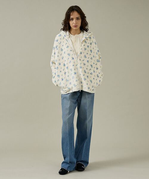 Rouge vif la cle / ルージュ・ヴィフ ラクレ パーカー | 【JEMORGAN / ジェーイーモーガン】フリース花柄フルジップパーカー/JF | 詳細8