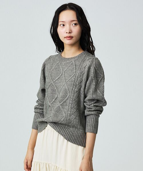 Rouge vif la cle / ルージュ・ヴィフ ラクレ ニット・セーター | 【Le Melange/ル・メランジュ】ナンバリングケーブルニットプルオーバー | 詳細8
