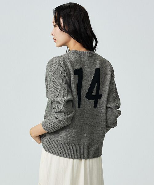 Rouge vif la cle / ルージュ・ヴィフ ラクレ ニット・セーター | 【Le Melange/ル・メランジュ】ナンバリングケーブルニットプルオーバー | 詳細9