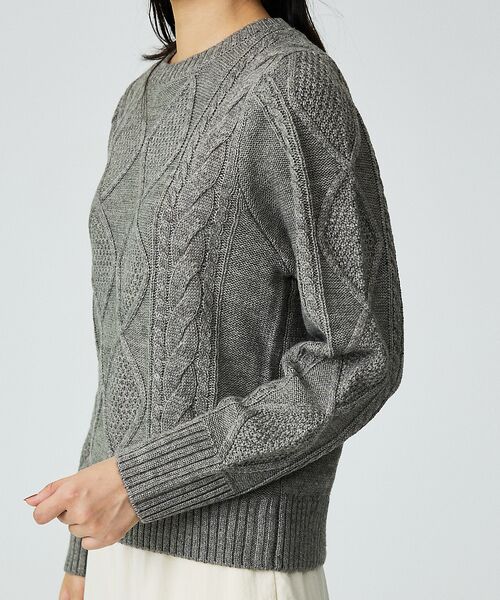 Rouge vif la cle / ルージュ・ヴィフ ラクレ ニット・セーター | 【Le Melange/ル・メランジュ】ナンバリングケーブルニットプルオーバー | 詳細14