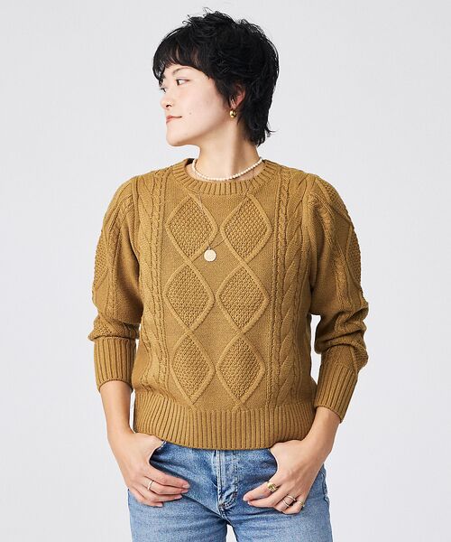 Rouge vif la cle / ルージュ・ヴィフ ラクレ ニット・セーター | 【Le Melange/ル・メランジュ】ナンバリングケーブルニットプルオーバー | 詳細16