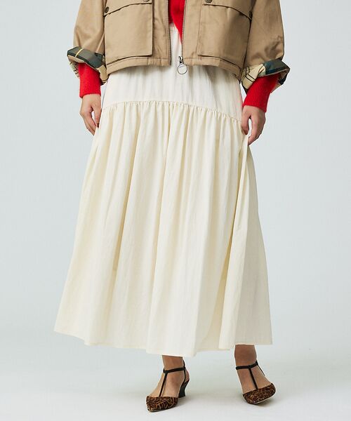 Rouge vif la cle / ルージュ・ヴィフ ラクレ ロング・マキシ丈スカート | 【Le Melange/ル・メランジュ】テンセルナイロンツイルスカート / セッ | 詳細2