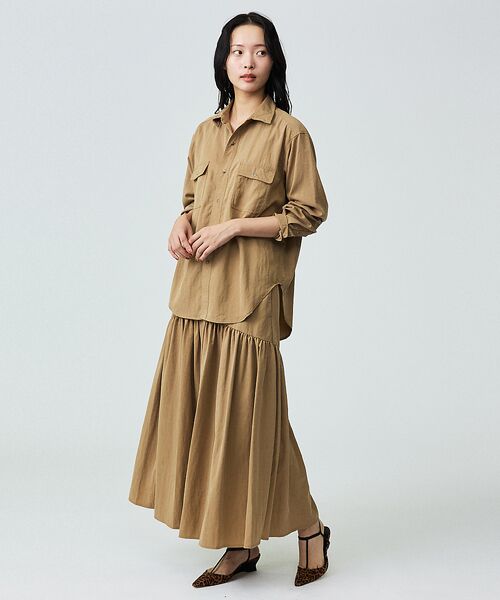 Rouge vif la cle / ルージュ・ヴィフ ラクレ ロング・マキシ丈スカート | 【Le Melange/ル・メランジュ】テンセルナイロンツイルスカート / セッ | 詳細5