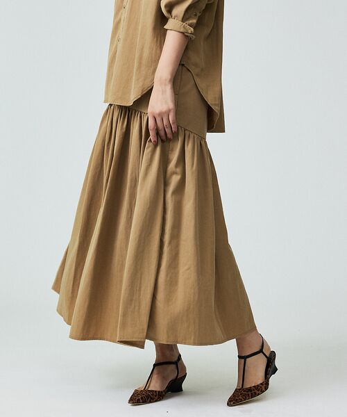 Rouge vif la cle / ルージュ・ヴィフ ラクレ ロング・マキシ丈スカート | 【Le Melange/ル・メランジュ】テンセルナイロンツイルスカート / セッ | 詳細7