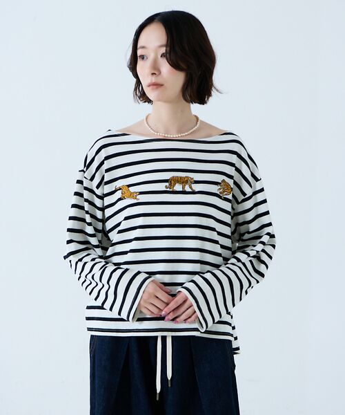 Rouge vif la cle / ルージュ・ヴィフ ラクレ Tシャツ | 【JOHNBULL/ジョンブル】タイガー刺繍プルオーバー / バスクシャツ / | 詳細13