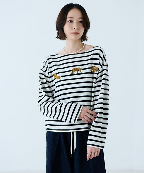 Rouge vif la cle / ルージュ・ヴィフ ラクレ Tシャツ | 【JOHNBULL/ジョンブル】タイガー刺繍プルオーバー / バスクシャツ / | 詳細3