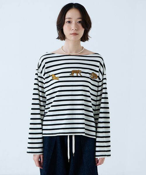 Rouge vif la cle / ルージュ・ヴィフ ラクレ Tシャツ | 【JOHNBULL/ジョンブル】タイガー刺繍プルオーバー / バスクシャツ / | 詳細5