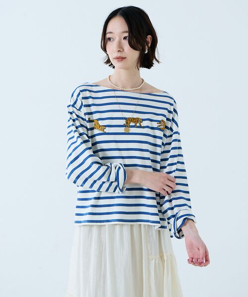 Rouge vif la cle / ルージュ・ヴィフ ラクレ Tシャツ | 【JOHNBULL/ジョンブル】タイガー刺繍プルオーバー / バスクシャツ / | 詳細15