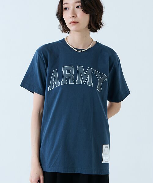 Rouge vif la cle / ルージュ・ヴィフ ラクレ Tシャツ | 【JOHNBULL/ジョンブル】ARMY プリント S/S Tシャツ / 半袖T（ネイビー）
