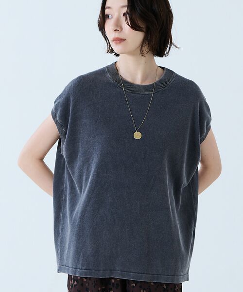 Rouge vif la cle / ルージュ・ヴィフ ラクレ ニット・セーター | 【JOHNBULL/ジョンブル】ドライコットンピグメントフレンチニットT / フ（チャコールグレー）