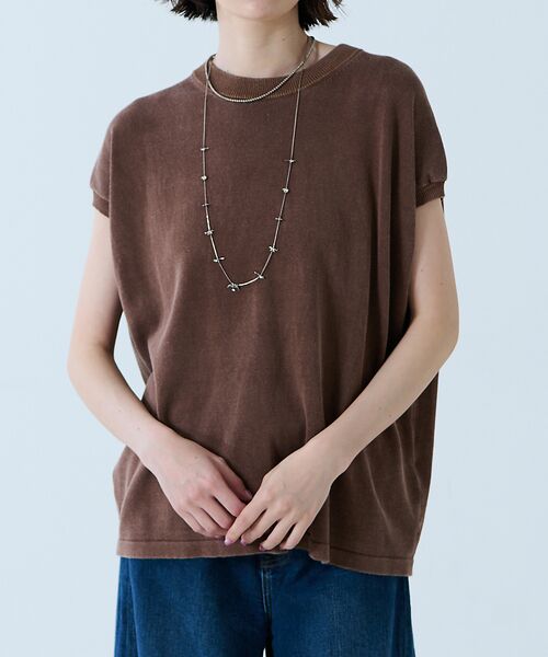 Rouge vif la cle / ルージュ・ヴィフ ラクレ ニット・セーター | 【JOHNBULL/ジョンブル】ドライコットンピグメントフレンチニットT / フ（ブラウン）