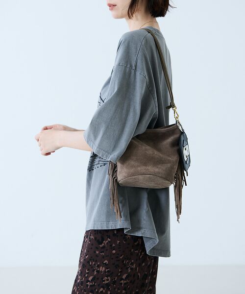 Rouge vif la cle / ルージュ・ヴィフ ラクレ ショルダーバッグ | 【AULENTTI/オウレンティ】スエードフリンジショルダーバッグ / 本革/バ | 詳細1