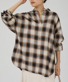 Rouge vif la cle / ルージュ・ヴィフ ラクレ シャツ・ブラウス | オンブレーチェックオーバーシャツ