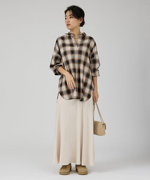 Rouge vif la cle / ルージュ・ヴィフ ラクレ シャツ・ブラウス | オンブレーチェックオーバーシャツ | 詳細8