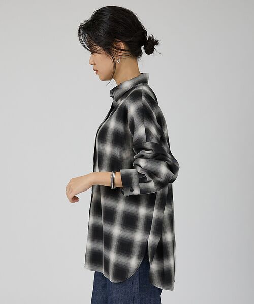 Rouge vif la cle / ルージュ・ヴィフ ラクレ シャツ・ブラウス | オンブレーチェックオーバーシャツ | 詳細14