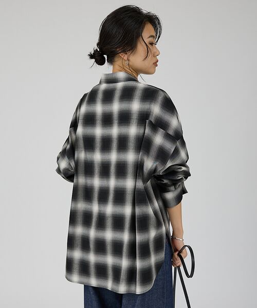 Rouge vif la cle / ルージュ・ヴィフ ラクレ シャツ・ブラウス | オンブレーチェックオーバーシャツ | 詳細15