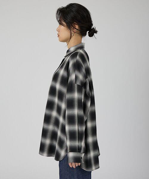 Rouge vif la cle / ルージュ・ヴィフ ラクレ シャツ・ブラウス | オンブレーチェックオーバーシャツ | 詳細21