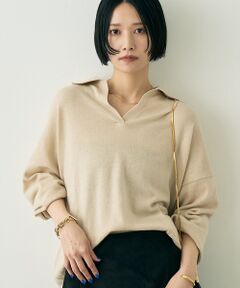 Rouge vif la cle / ルージュ・ヴィフ ラクレ ニット・セーター | カシミヤ混ウール襟付きスキッパーニット【予約】