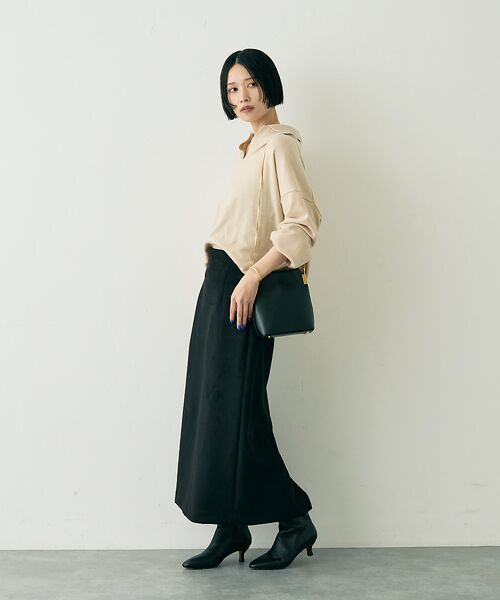 Rouge vif la cle / ルージュ・ヴィフ ラクレ ニット・セーター | カシミヤ混ウール襟付きスキッパーニット【予約】 | 詳細7