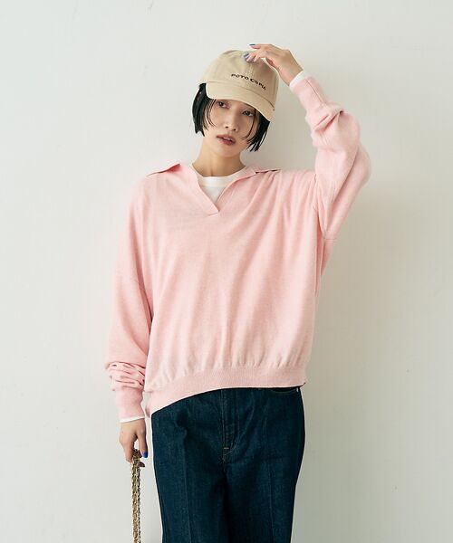 Rouge vif la cle / ルージュ・ヴィフ ラクレ ニット・セーター | カシミヤ混ウール襟付きスキッパーニット【予約】 | 詳細15