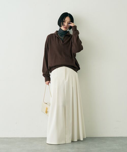 Rouge vif la cle / ルージュ・ヴィフ ラクレ ニット・セーター | カシミヤ混ウール襟付きスキッパーニット【予約】 | 詳細26