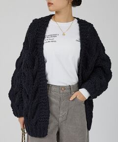 Rouge vif la cle / ルージュ・ヴィフ ラクレ カーディガン・ボレロ | 【IRONING/アイロニング】cable rough cd ケーブルカーディガ