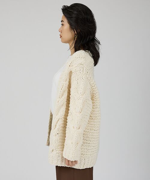 Rouge vif la cle / ルージュ・ヴィフ ラクレ カーディガン・ボレロ | 【IRONING/アイロニング】cable rough cd ケーブルカーディガ | 詳細10