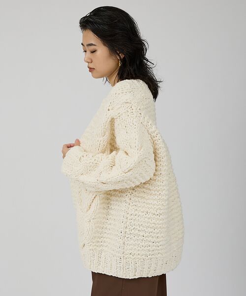 Rouge vif la cle / ルージュ・ヴィフ ラクレ カーディガン・ボレロ | 【IRONING/アイロニング】cable rough cd ケーブルカーディガ | 詳細3