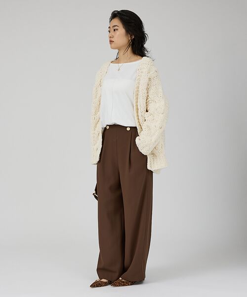 Rouge vif la cle / ルージュ・ヴィフ ラクレ カーディガン・ボレロ | 【IRONING/アイロニング】cable rough cd ケーブルカーディガ | 詳細6